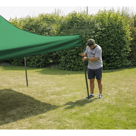 Dellonda Premium 3 x 3m Pop-Up Gazebo, PVC Coated, Water Resistant Fabric, Supplied with Carry Bag, Rope, Stakes & Weight Bags - Dark Green Canopy Model No- DG132