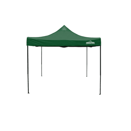 Dellonda Premium 3 x 3m Pop-Up Gazebo, PVC Coated, Water Resistant Fabric, Supplied with Carry Bag, Rope, Stakes & Weight Bags - Dark Green Canopy Model No- DG132