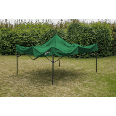 Dellonda Premium 3 x 3m Pop-Up Gazebo, PVC Coated, Water Resistant Fabric, Supplied with Carry Bag, Rope, Stakes & Weight Bags - Dark Green Canopy Model No- DG132