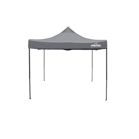 Dellonda Premium 3 x 3m Pop-Up Gazebo, PVC Coated, Water Resistant Fabric, Supplied with Carry Bag, Rope, Stakes & Weight Bags - Grey Canopy Model No- DG133