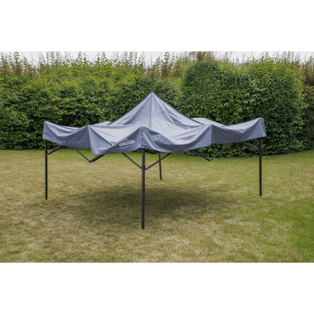 Dellonda Premium 3 x 3m Pop-Up Gazebo, PVC Coated, Water Resistant Fabric, Supplied with Carry Bag, Rope, Stakes & Weight Bags - Grey Canopy Model No- DG133