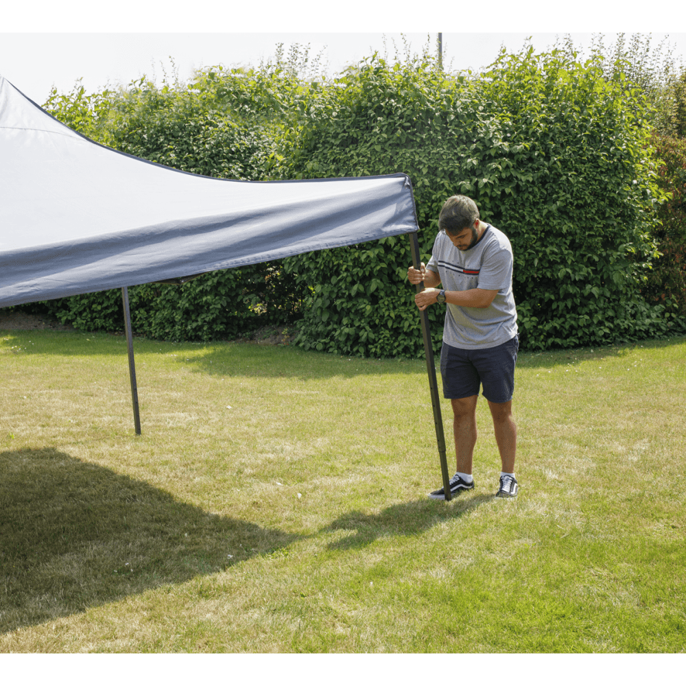 Dellonda Premium 3 x 3m Pop-Up Gazebo, PVC Coated, Water Resistant Fabric, Supplied with Carry Bag, Rope, Stakes & Weight Bags - Grey Canopy Model No- DG133