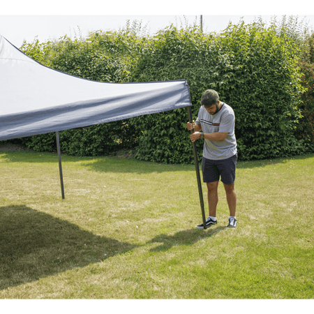 Dellonda Premium 3 x 3m Pop-Up Gazebo, PVC Coated, Water Resistant Fabric, Supplied with Carry Bag, Rope, Stakes & Weight Bags - Grey Canopy Model No- DG133