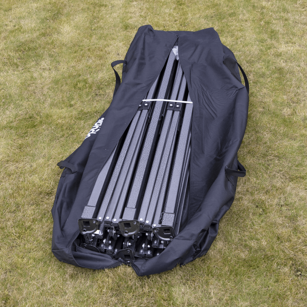 Dellonda Premium 3x6m Pop-Up Gazebo, Heavy Duty, PVC Coated, Water Resistant Fabric, Supplied with Carry Bag, Rope, Stakes & Weight Bags - Dark Green Canopy Model No- DG140
