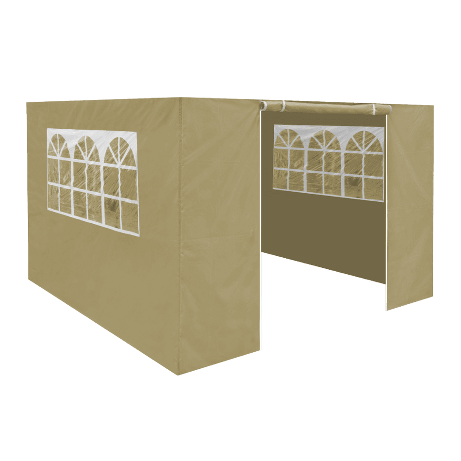 Dellonda Premium Side Walls/Doors/Windows for Gazebo/Marquee, Fits 2 x 2m Models - Beige Model No- DG142