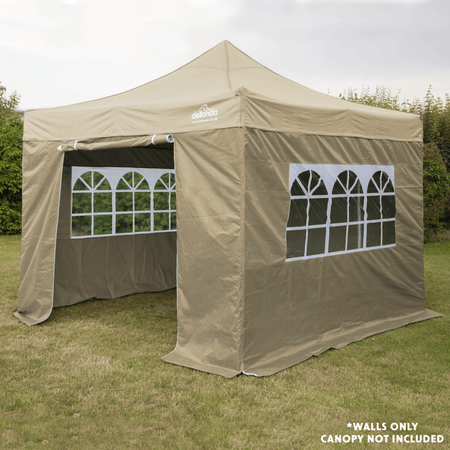 Dellonda Premium Side Walls/Doors/Windows for Gazebo/Marquee, Fits 2 x 2m Models - Beige Model No- DG142