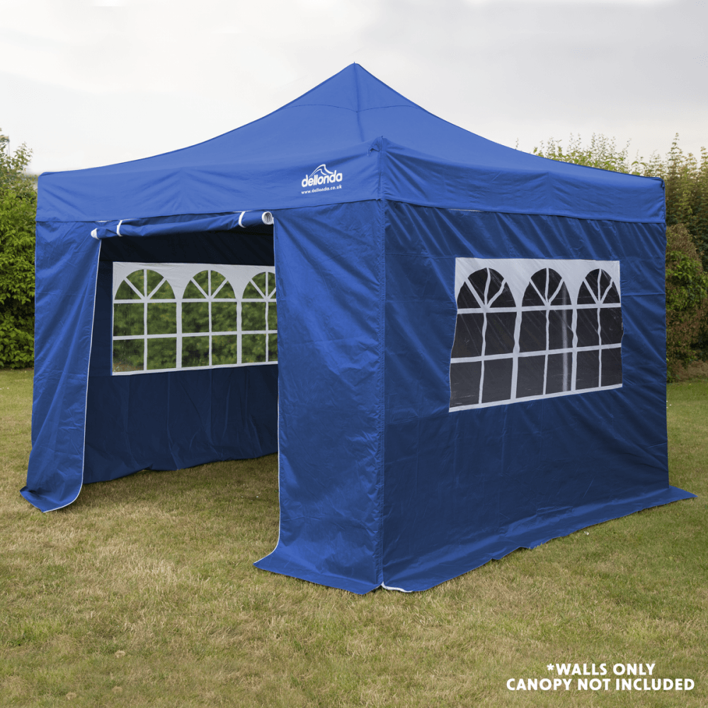 Dellonda Premium Side Walls/Doors/Windows for Gazebo/Marquee, Fits 2 x 2m Models - Blue Model No- DG143