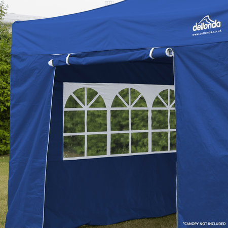 Dellonda Premium Side Walls/Doors/Windows for Gazebo/Marquee, Fits 2 x 2m Models - Blue Model No- DG143