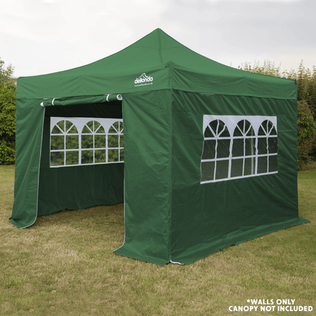 Dellonda Premium Side Walls/Doors/Windows for Gazebo/Marquee, Fits 2 x 2m Models - Dark Green Model No- DG144