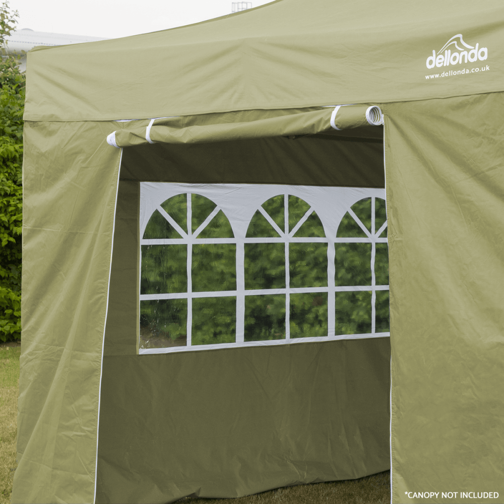 Dellonda Premium Gazebo/Marquee Side Walls/Doors/Windows, Fits 3 x 3m Models - Beige Model No- DG146