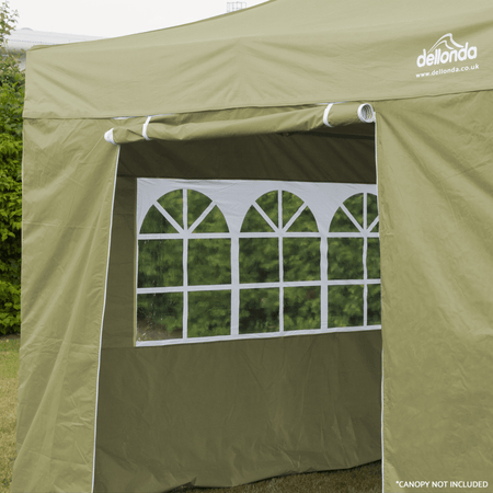 Dellonda Premium Gazebo/Marquee Side Walls/Doors/Windows, Fits 3 x 3m Models - Beige Model No- DG146