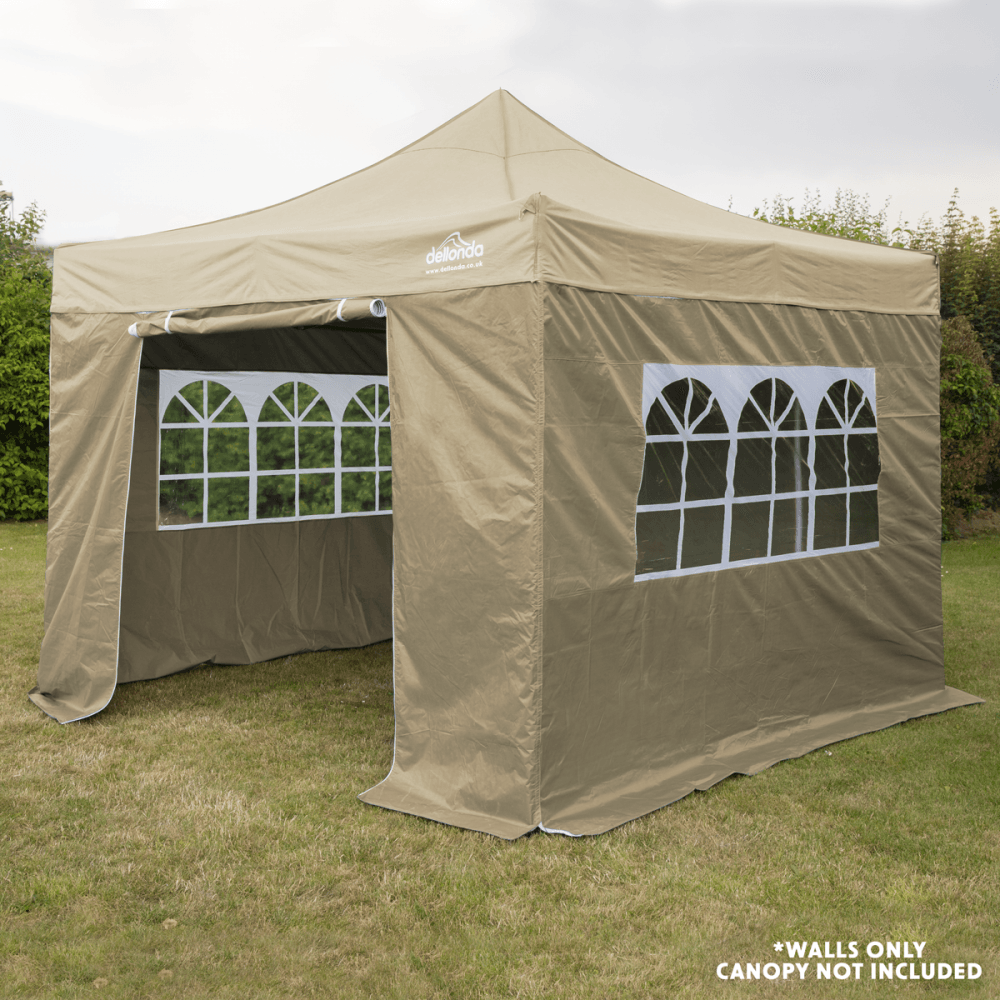 Dellonda Premium Gazebo/Marquee Side Walls/Doors/Windows, Fits 3 x 3m Models - Beige Model No- DG146