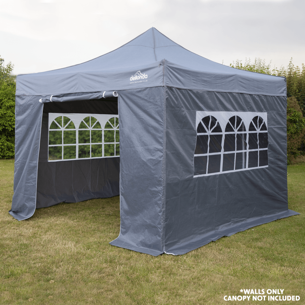 Dellonda Premium Gazebo/Marquee Side Walls/Doors/Windows, Fits 3 x 3m Models - Grey Model No- DG149