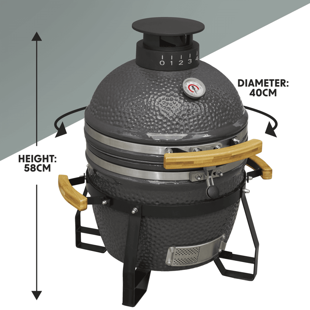 Dellonda Deluxe 16"(40cm) Ceramic Kamado Style BBQ Model No- DG158
