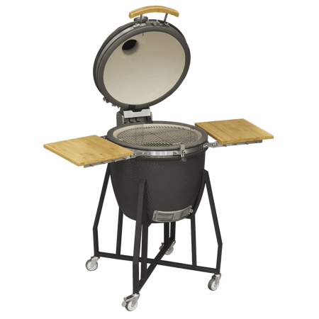 Dellonda Deluxe 22"(56cm) Ceramic Kamado Style BBQ with Wheeled Stand : Model No- DG159