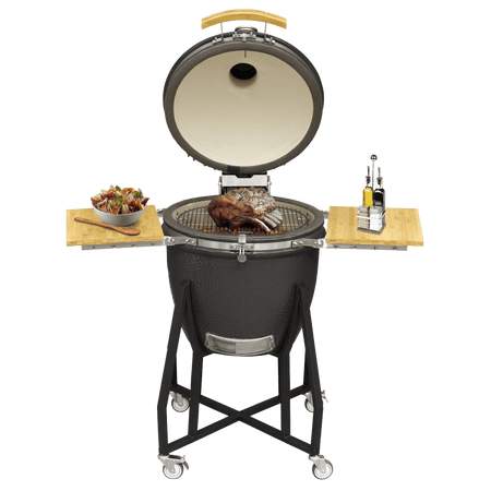 Dellonda Deluxe 22"(56cm) Ceramic Kamado Style BBQ with Wheeled Stand : Model No- DG159