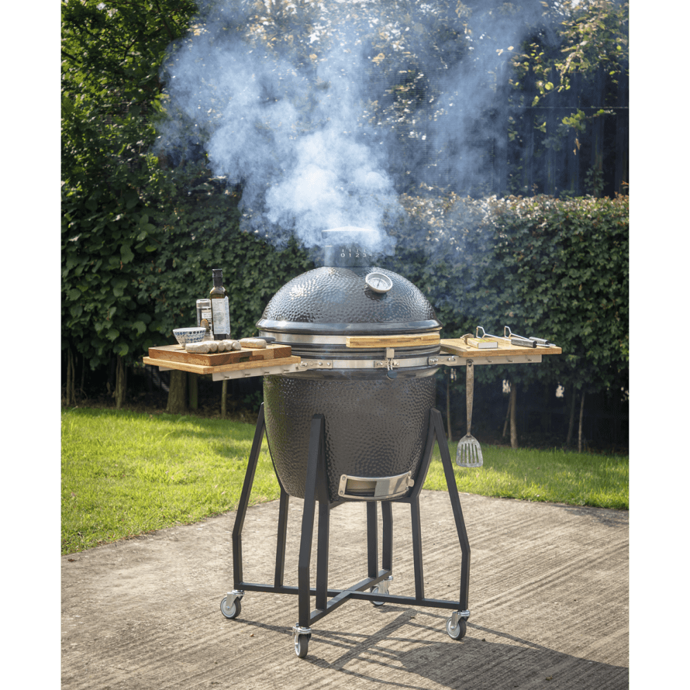 Dellonda Deluxe 22"(56cm) Ceramic Kamado Style BBQ with Wheeled Stand : Model No- DG159