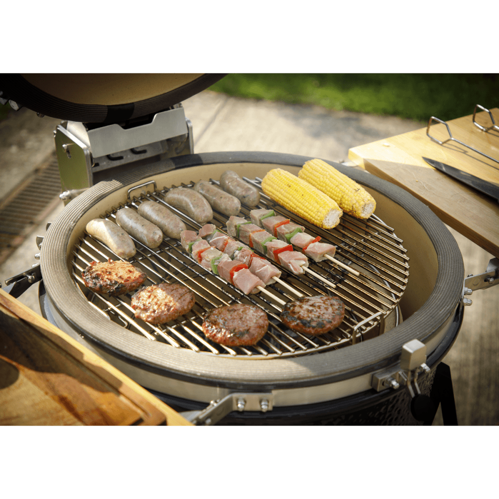 Dellonda Deluxe 22"(56cm) Ceramic Kamado Style BBQ with Wheeled Stand : Model No- DG159