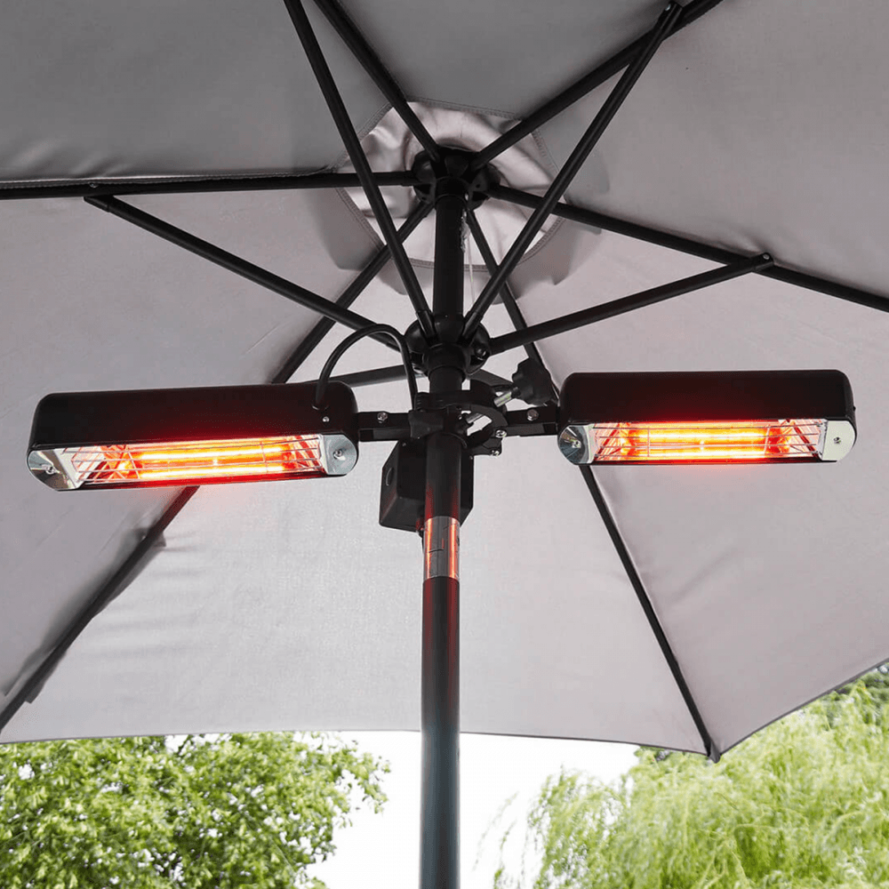 Dellonda Folding Parasol/Gazebo/Patio Outdoor Infrared Heater, Two Panels, Extra Long 5M Cable, 1600W Model No- DG176