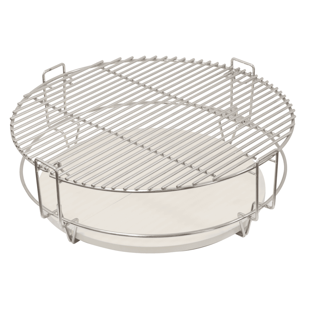 Dellonda Half-moon Ceramic Heat Deflector Plates for Kamado BBQs 15"(38cm) 2pc Model No- DG185