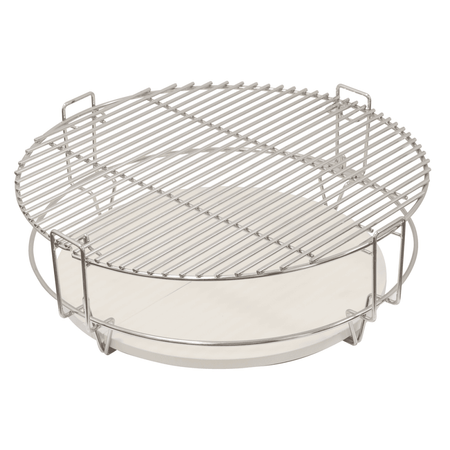 Dellonda Half-moon Ceramic Heat Deflector Plates for Kamado BBQs 15"(38cm) 2pc Model No- DG185