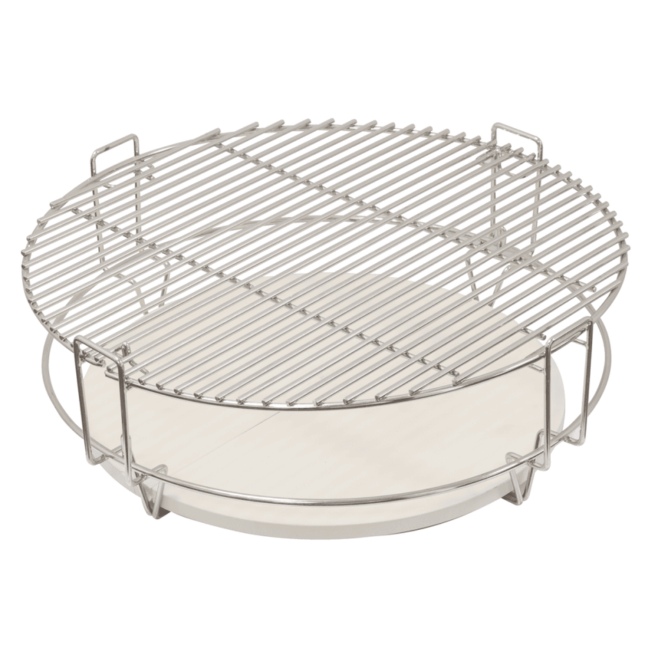 Dellonda Half-moon Ceramic Heat Deflector Plates for Kamado BBQs 15"(38cm) 2pc Model No- DG185