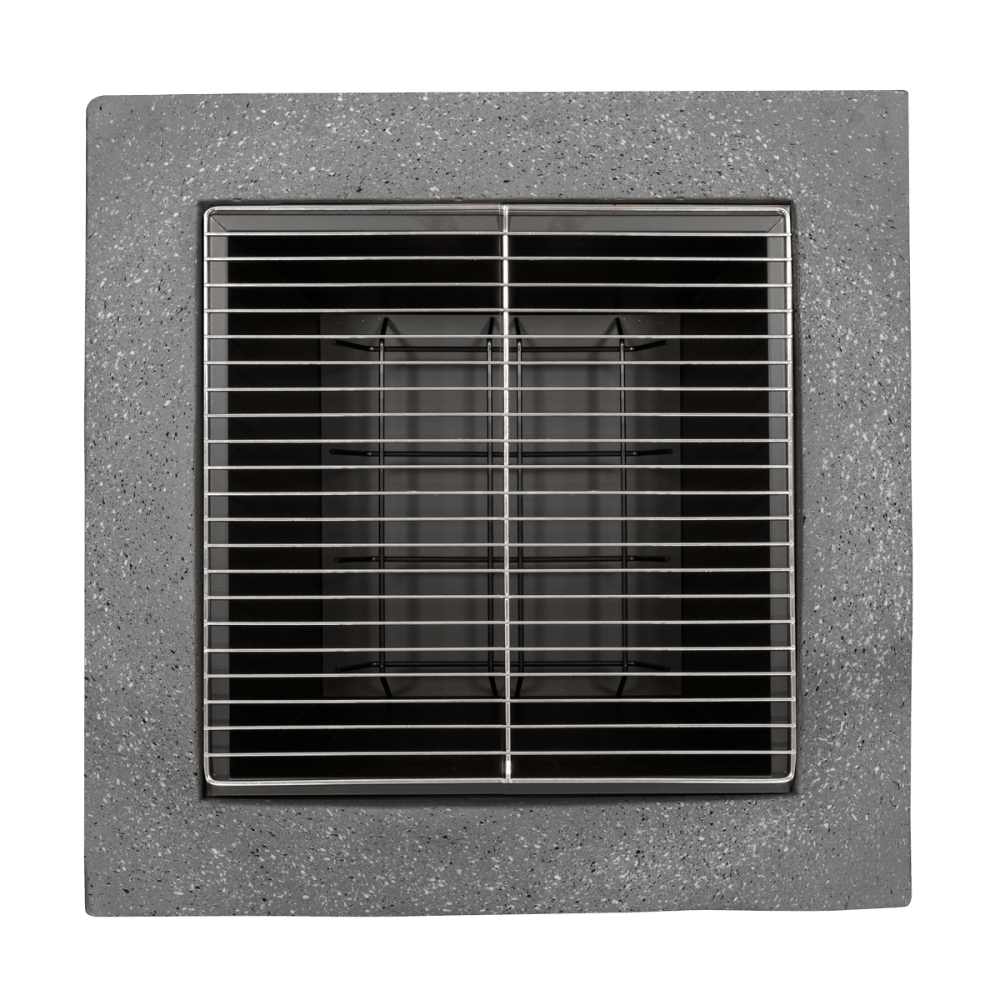 Dellonda Square MgO Fire Pit with BBQ Grill, Safety Mesh Screen - Dark Grey Model No- DG193