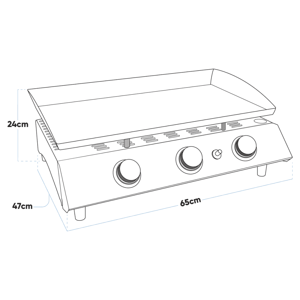 Dellonda 3 Burner Portable Gas Plancha Model No- DG22