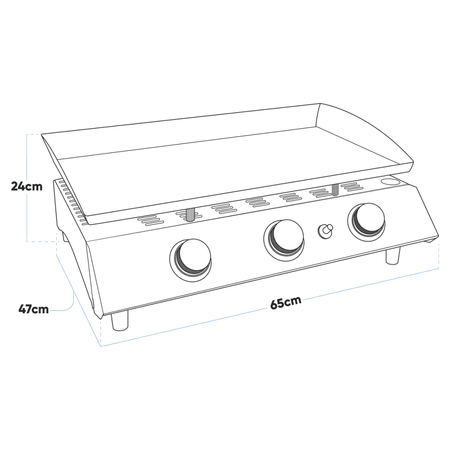 Dellonda 3 Burner Portable Gas Plancha Model No- DG22