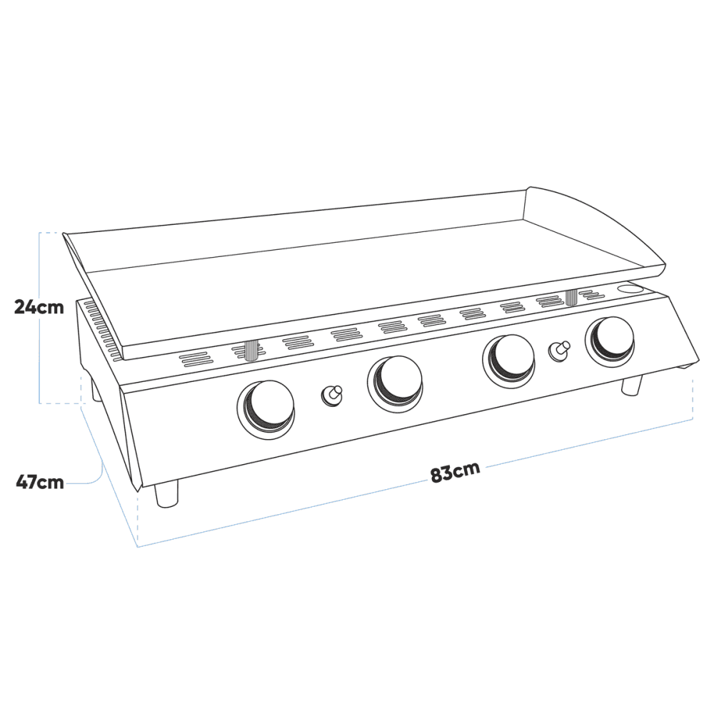 Dellonda 4 Burner Portable Gas Plancha Model No- DG23