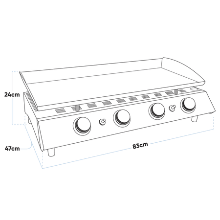 Dellonda 4 Burner Portable Gas Plancha Model No- DG23
