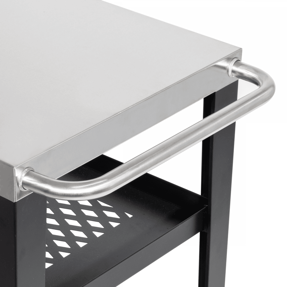 Dellonda Plancha Trolley with Utensil Holder - Stainless Steel Top Model No- DG263