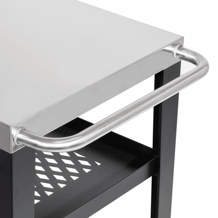 Dellonda Plancha Trolley with Utensil Holder - Stainless Steel Top Model No- DG263