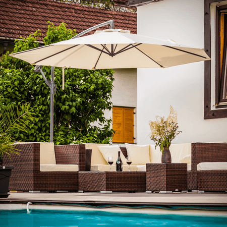 Dellonda Banana Parasol with Cover 3m - Cream Model No- DG265