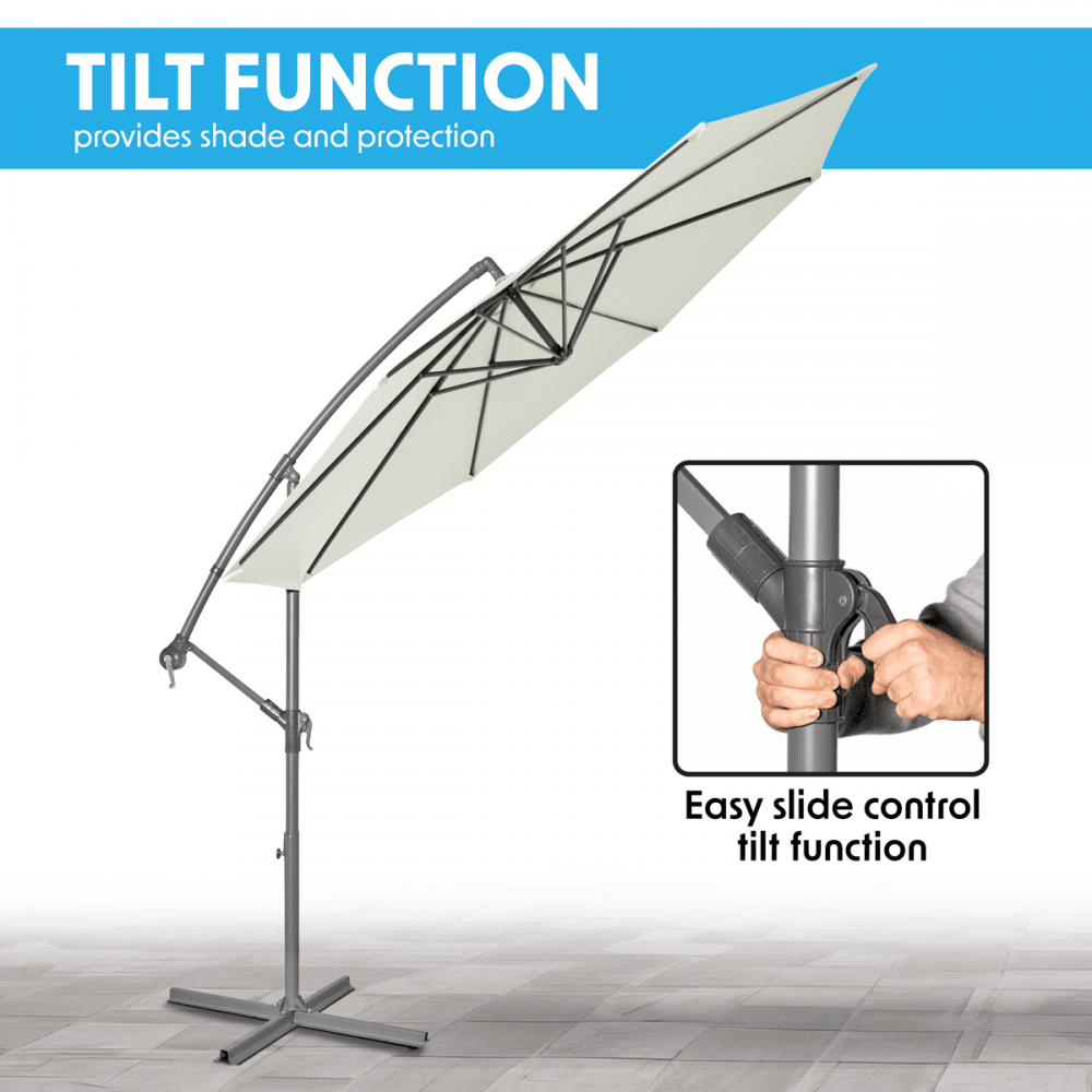 Dellonda Banana Parasol with Cover 3m - Cream Model No- DG265