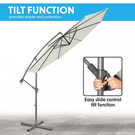 Dellonda Banana Parasol with Cover 3m - Cream Model No- DG265