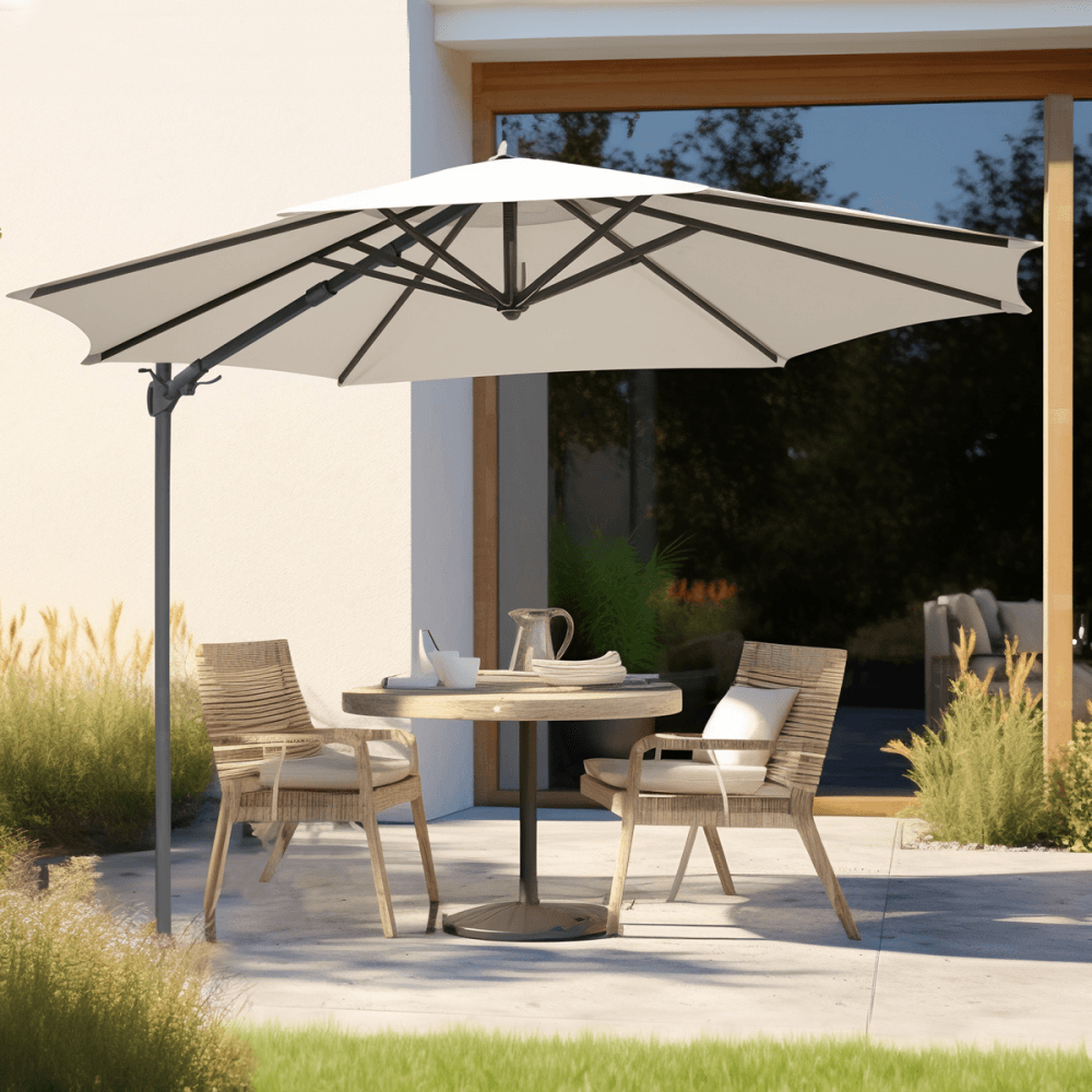 Dellonda Cantilever Parasol with 360 Rotation, Tilt & Cover 3m - Cream Model No- DG268
