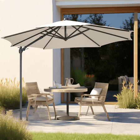 Dellonda Cantilever Parasol with 360 Rotation, Tilt & Cover 3m - Cream Model No- DG268