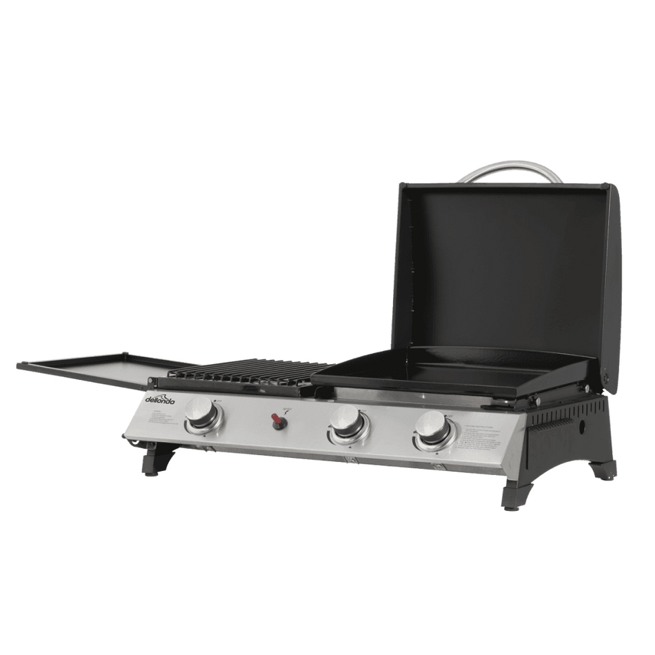 Dellonda 3 Burner Stainless Steel Portable Gas Plancha/Grill 8.5kW Model No- DG276