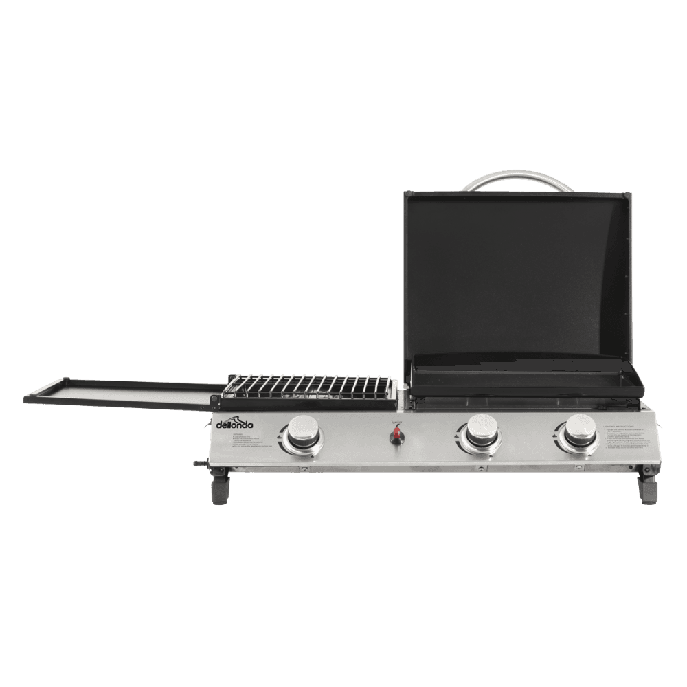 Dellonda 3 Burner Stainless Steel Portable Gas Plancha/Grill 8.5kW Model No- DG276