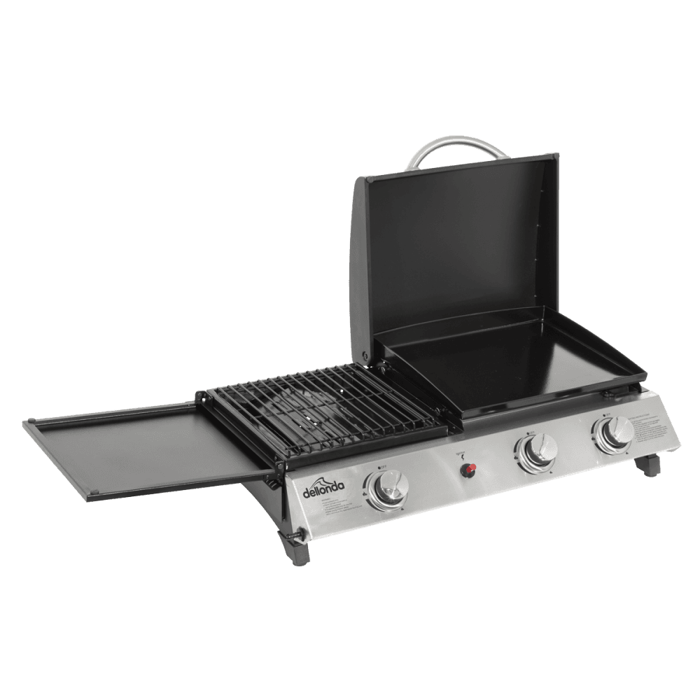 Dellonda 3 Burner Stainless Steel Portable Gas Plancha/Grill 8.5kW Model No- DG276
