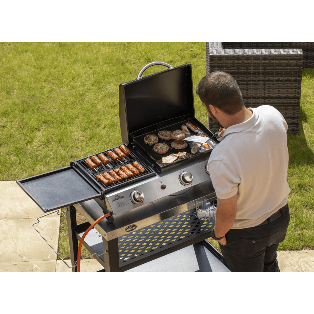 Dellonda 3 Burner Stainless Steel Portable Gas Plancha/Grill 8.5kW Model No- DG276