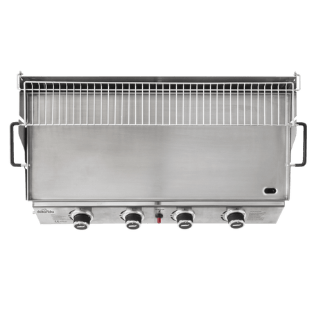 Dellonda 4 Burner Stainless Steel Portable Gas Plancha with Warming Rack 10kW Model No- DG277