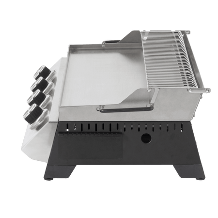 Dellonda 4 Burner Stainless Steel Portable Gas Plancha with Warming Rack 10kW Model No- DG277