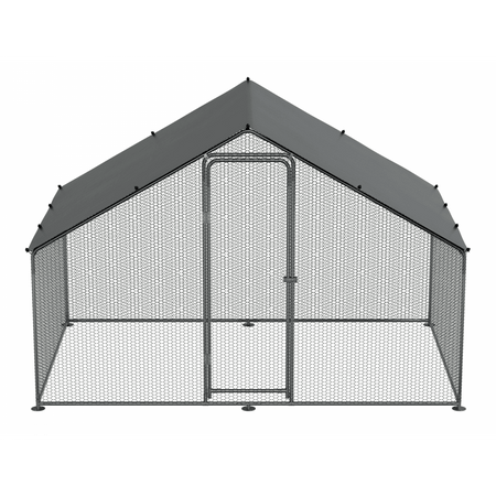 Dellonda Walk-In Galvanized Steel Chicken Run with Roof Cover & PVC Coated Chicken Wire Model No- DG278