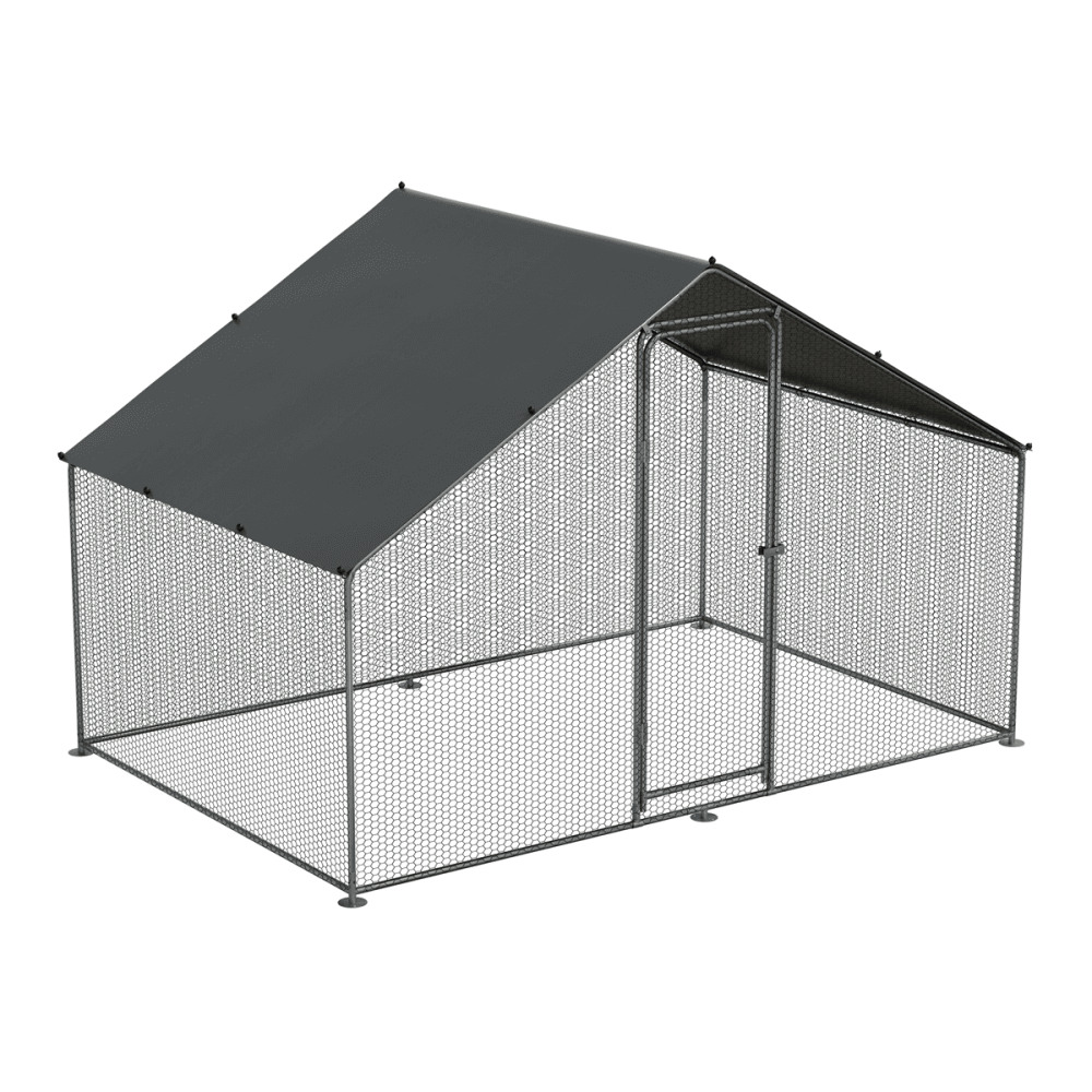 Dellonda Walk-In Galvanized Steel Chicken Run with Roof Cover & PVC Coated Chicken Wire Model No- DG278