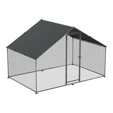 Dellonda Walk-In Galvanized Steel Chicken Run with Roof Cover & PVC Coated Chicken Wire Model No- DG278