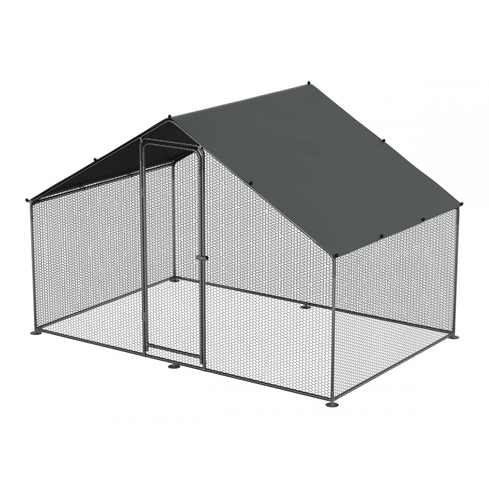 Dellonda Walk-In Galvanized Steel Chicken Run with Roof Cover & PVC Coated Chicken Wire Model No- DG278