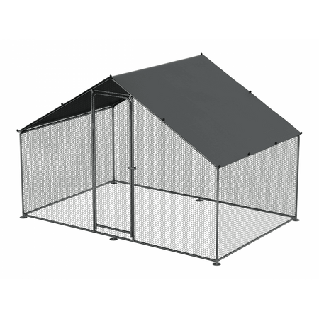 Dellonda Walk-In Galvanized Steel Chicken Run with Roof Cover & PVC Coated Chicken Wire Model No- DG278