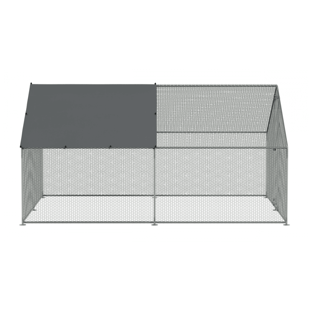 Dellonda Walk-In Galvanized Steel Chicken Run with Roof Cover & PVC Coated Chicken Wire Model No- DG279